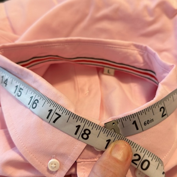 Alimens & Gentle Mens Button Down Collar Dress Shirt w/Chest Pocket Pink L - Picture 8 of 8
